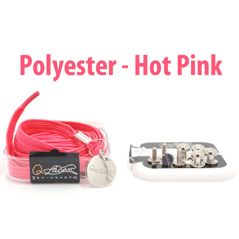 Image of Polyester Flat Hot Pink Elastic No Tie Shoe Laces by Qlaces