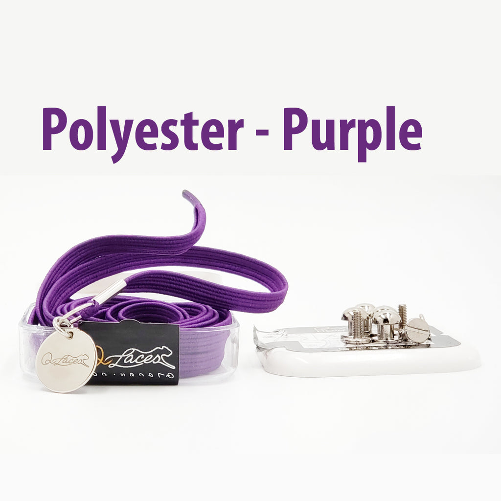 Polyester Flat Purple Elastic No Tie Shoe Laces by Qlaces