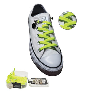 Green Yellow No Tie Shoelaces for Kids and Adults