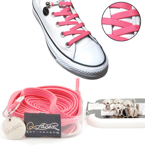 Image of pink no tie shoelaces for kids