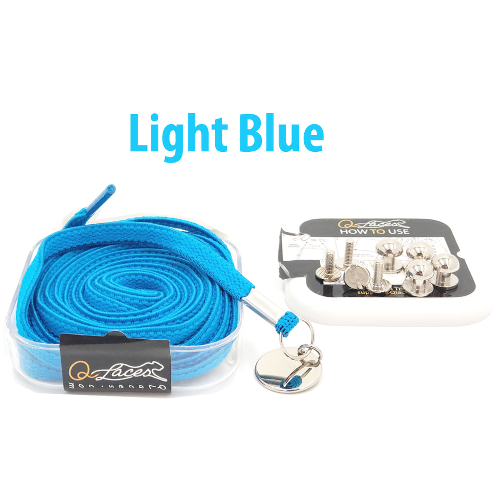 Light Blue No Tie Shoelaces for Adults & Kids Sneakers