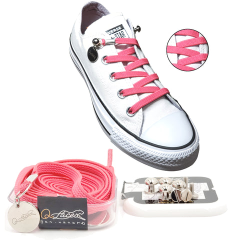 Image of Pink No Tie Shoelaces for Kids and Adults