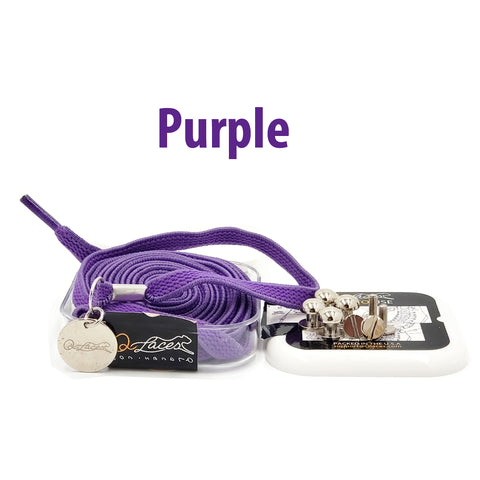 Image of Purple No Tie Shoelaces for Girls and Female Sneakers