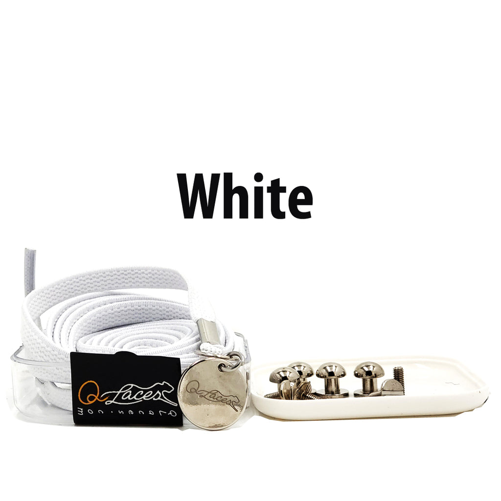 White Elastic Shoelaces for Kids and Adults