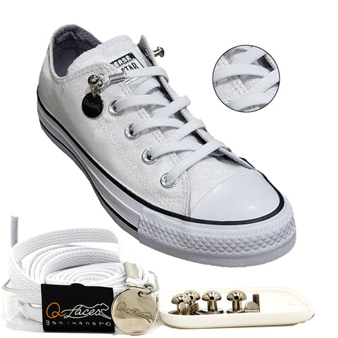 Image of White Elastic Shoelaces for Kids and Adults