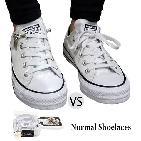 Image of White Elastic Shoelaces for Kids and Adults