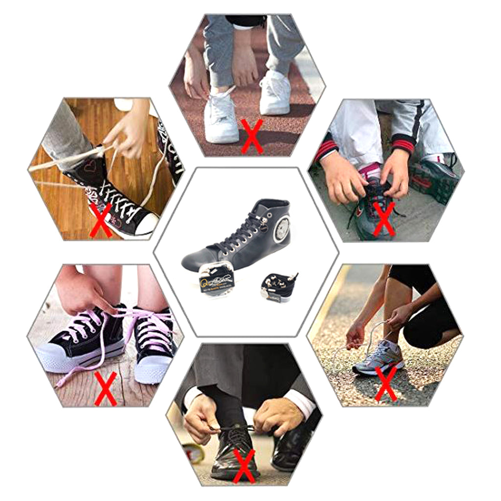 Black No Tie Shoelaces for Kids and Adults