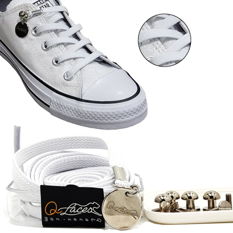 Image of white no tie shoelaces for kids