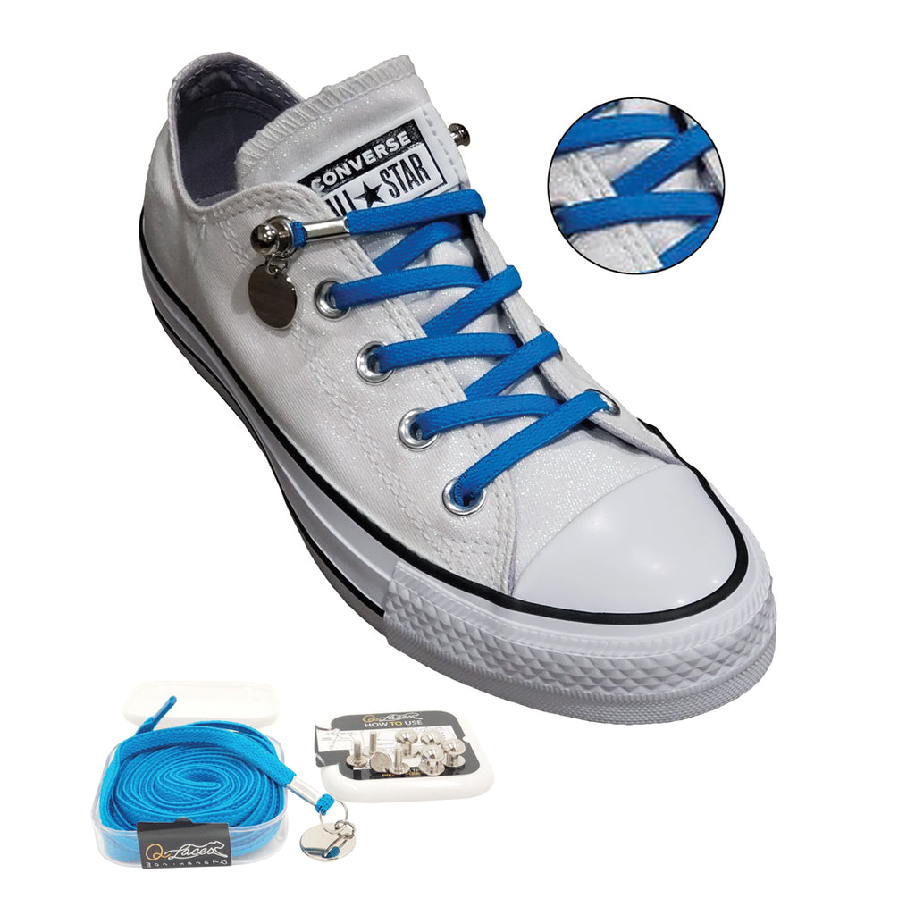 Light Blue No Tie Shoelaces for Adults & Kids Sneakers
