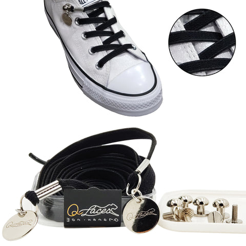 Image of black no tie shoelaces for kids