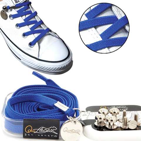 Image of blue no tie shoelaces for kids