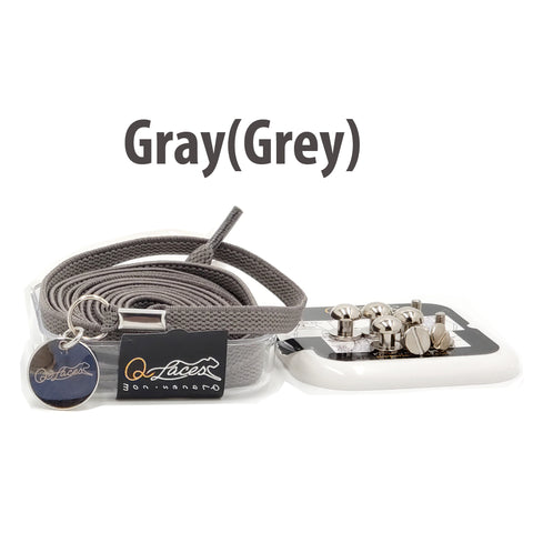 Image of Grey No Tie Shoelaces for Adults & Kids Sneakers