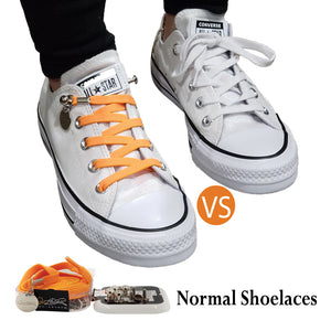 Orange No Tie Shoelaces for Kids and Adults Sneakers