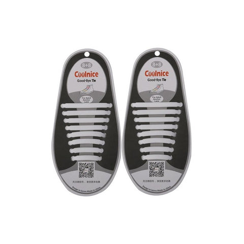 Image of Qlaces Silicone No Tie Shoelaces for Adult Sneakers and Shoes - Set of 8 Pairs (16 pieces)