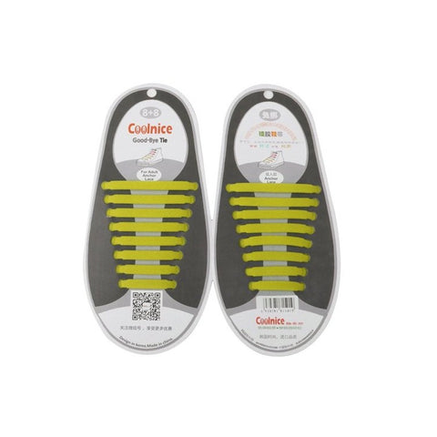 Image of Qlaces Silicone No Tie Shoelaces for Adult Sneakers and Shoes - Set of 8 Pairs (16 pieces)