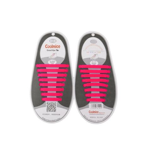 Image of Qlaces Silicone No Tie Shoelaces for Adult Sneakers and Shoes - Set of 8 Pairs (16 pieces)