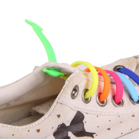 Image of Qlaces Silicone No Tie Shoelaces for Kid Sneakers or Shoes, Come in 6 pairs (12 pieces)