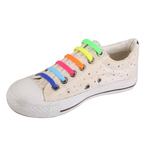 Image of Qlaces Silicone No Tie Shoelaces for Kid Sneakers or Shoes, Come in 6 pairs (12 pieces)