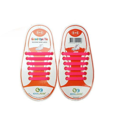 Image of Qlaces Silicone No Tie Shoelaces for Kid Sneakers or Shoes, Come in 6 pairs (12 pieces)