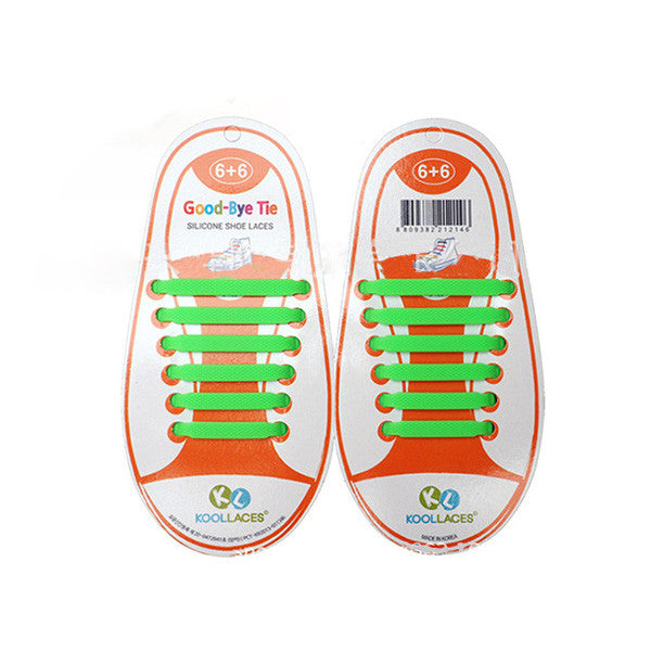 Qlaces Silicone No Tie Shoelaces for Kid Sneakers or Shoes, Come in 6 pairs (12 pieces)