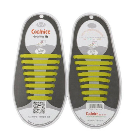 Qlaces Silicone No Tie Shoelaces for Kid Sneakers or Shoes, Come in 6 pairs (12 pieces)
