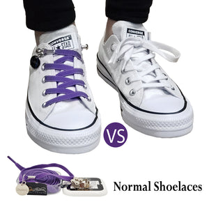 Purple No Tie Shoelaces for Girls and Female Sneakers