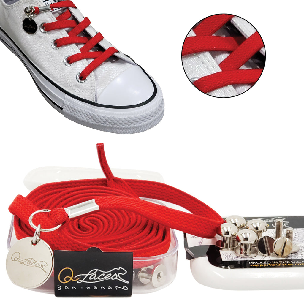 red no tie shoelaces for kids