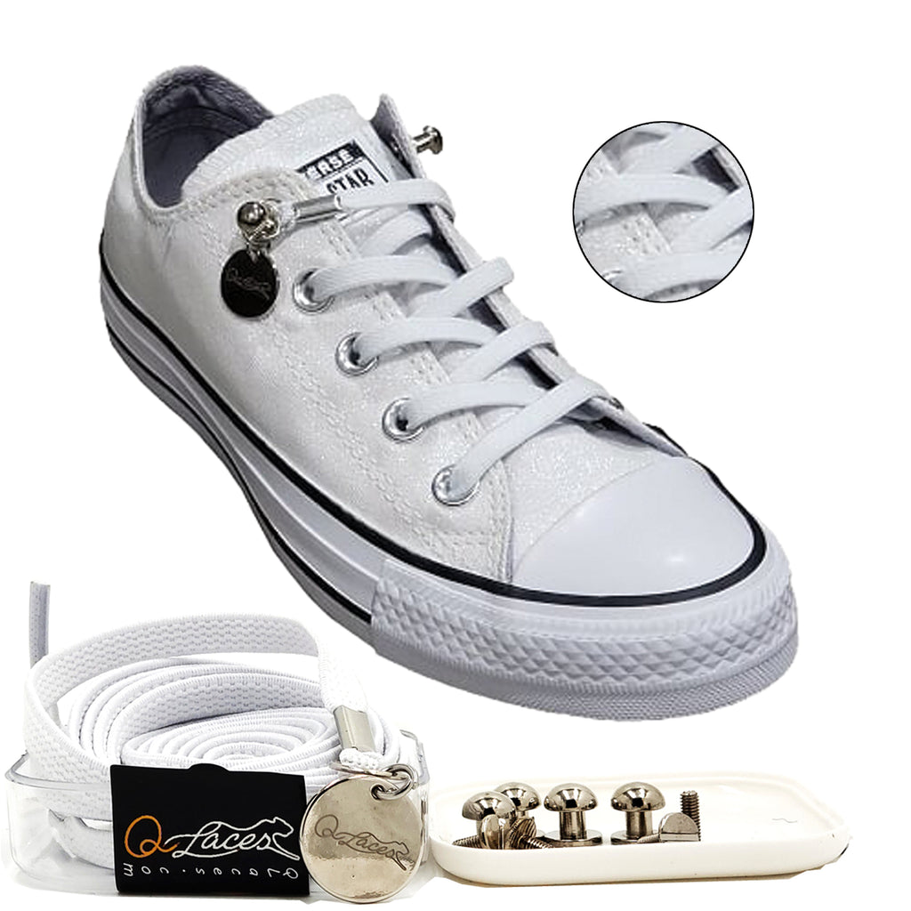 White Elastic No Tie Shoelaces for Kids and Adults! – QLaces